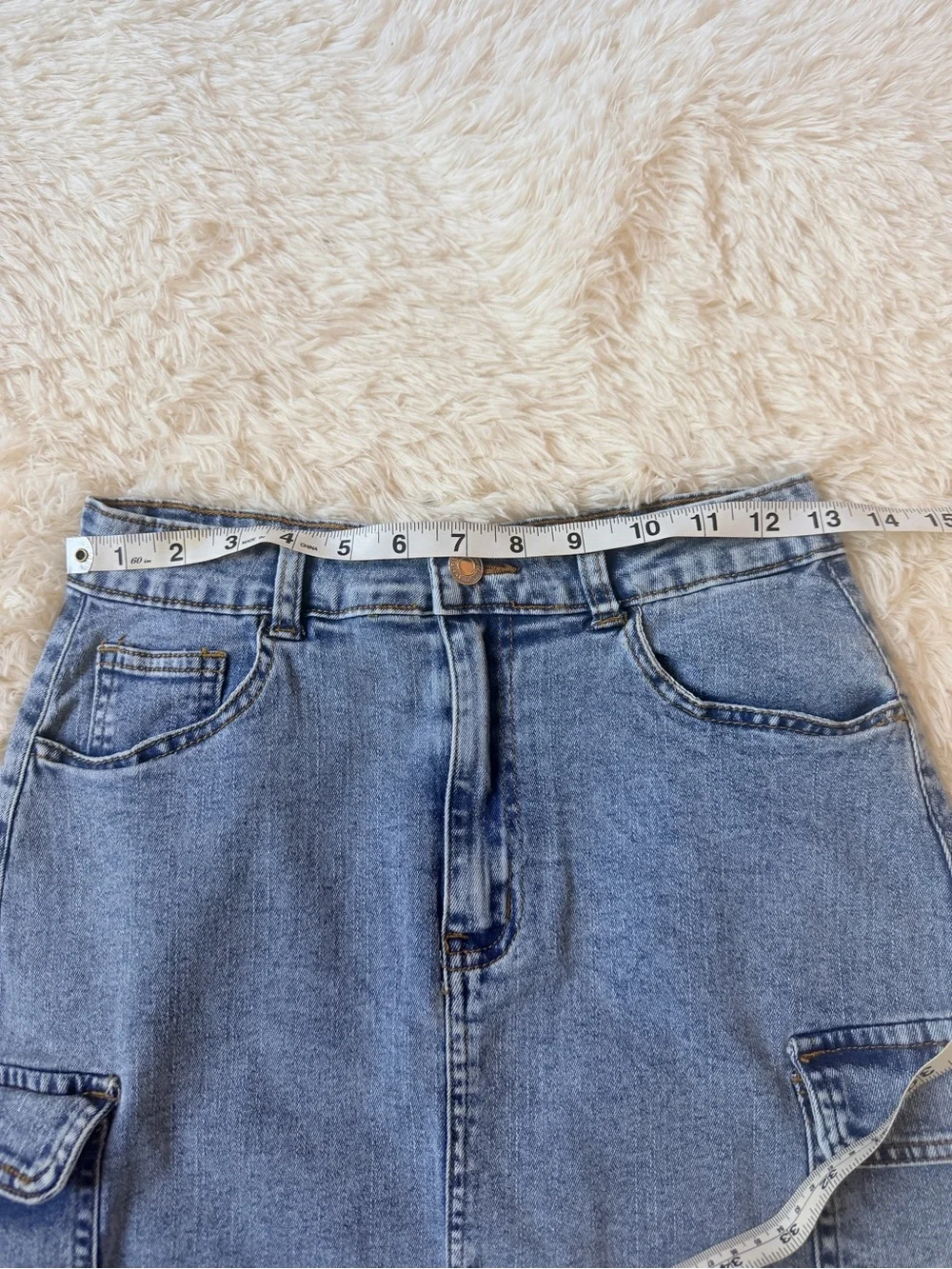 Amazon Denim Cargo Mini Skirt - Blue
